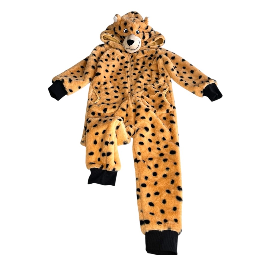🐆 Rainforest Cafe Cheetah Plush Fleece Costume One Piece Kids 5/6